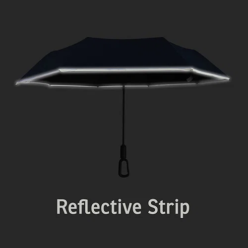 Custom Ridgeline reflective carabiner umbrella open, canopy view