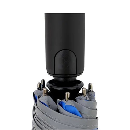 Branded auto-open umbrella with reflective trim detail