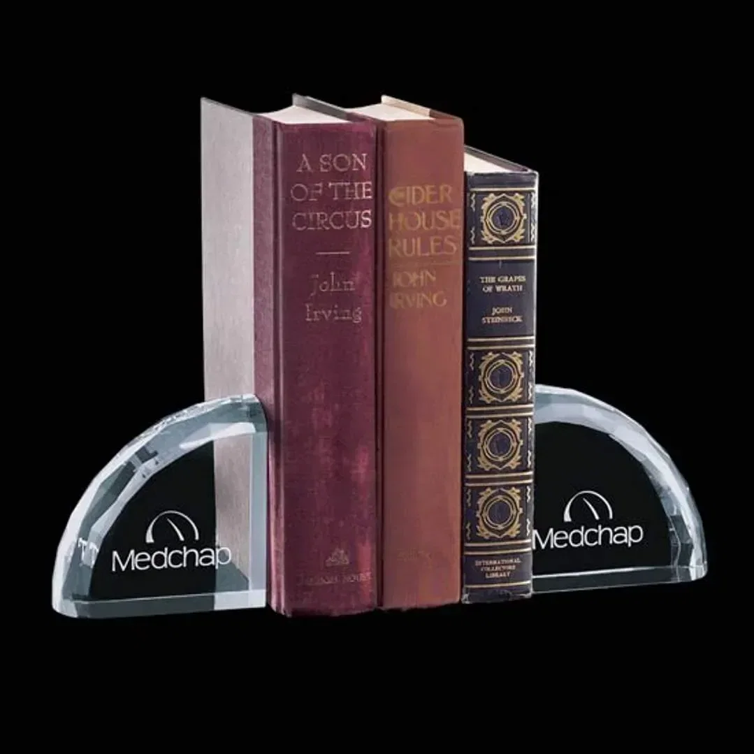 Crystal Arch Bookends - Custom Engraved — view 2