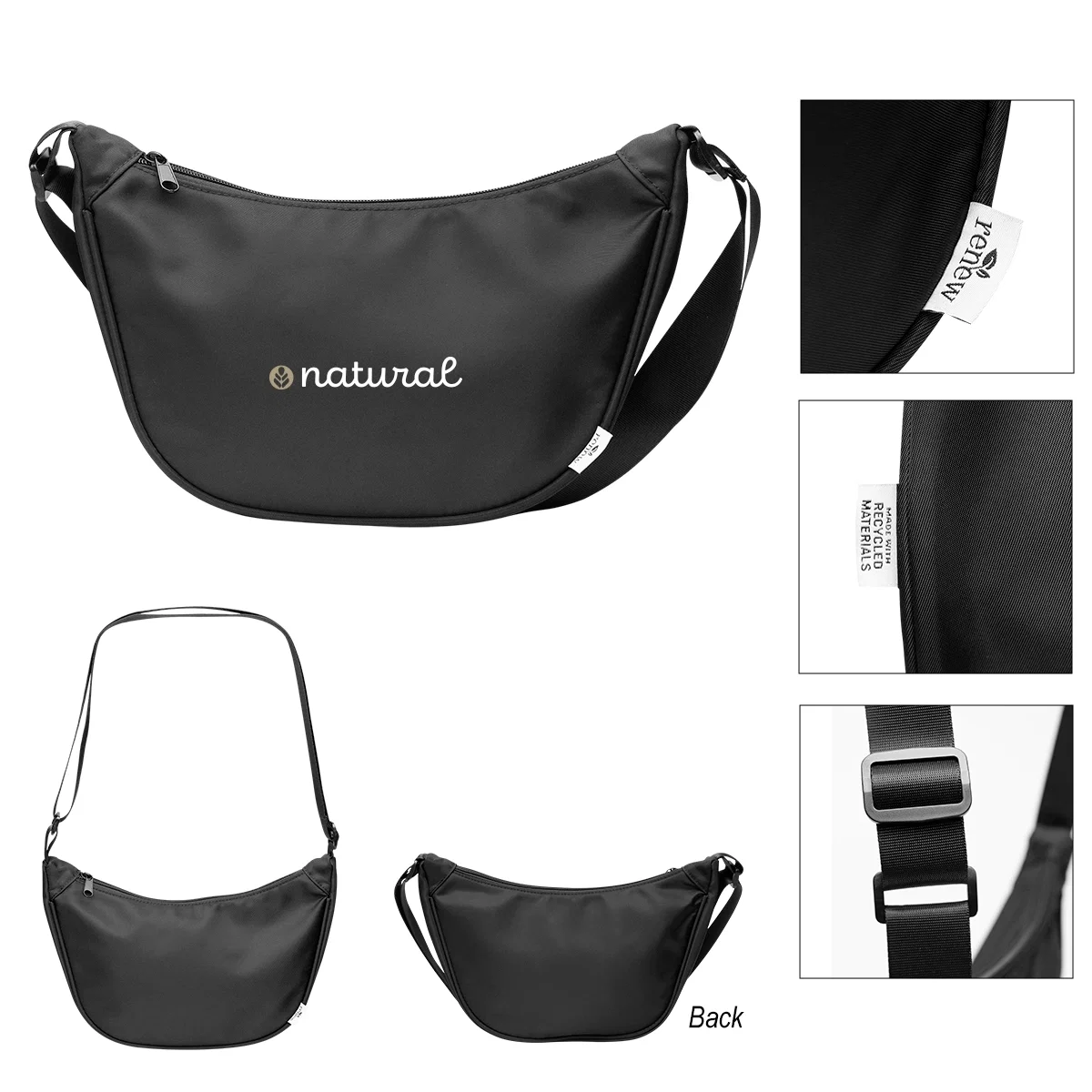 Front zip pocket opened to show storage