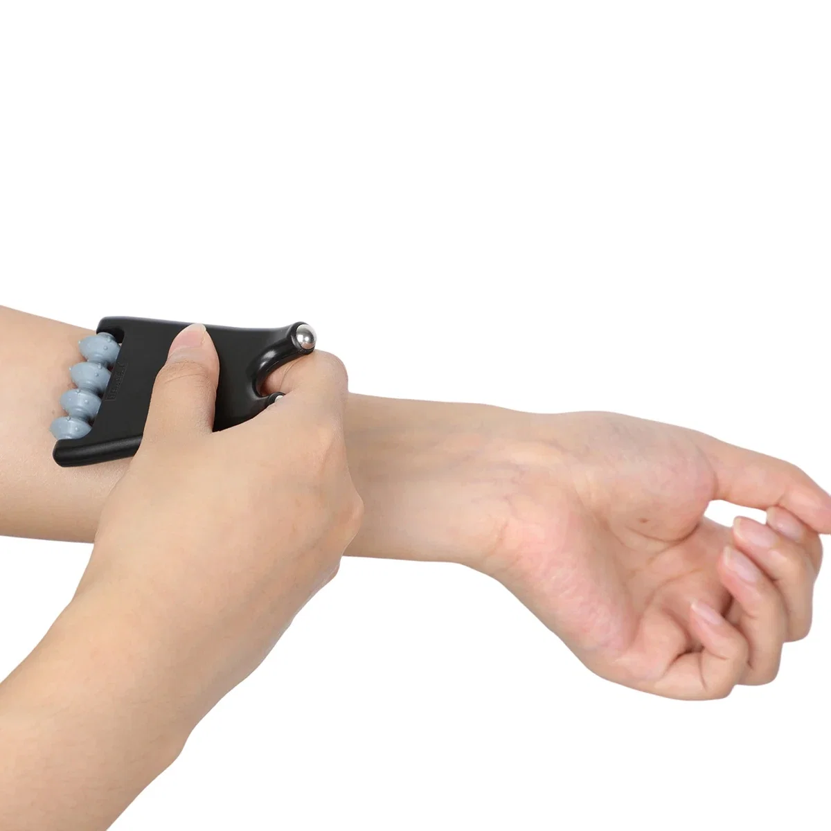 Promotional Rigger 2-in-1 Roller & Massager in use, rolling over the back