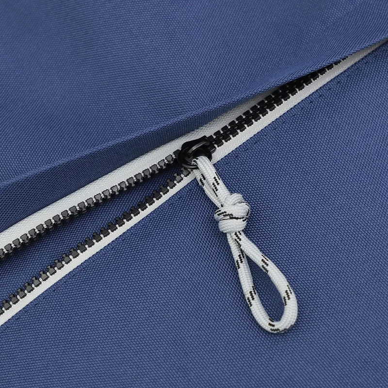 Angled view of the custom Rio Extendable Polyester Zippered Tote