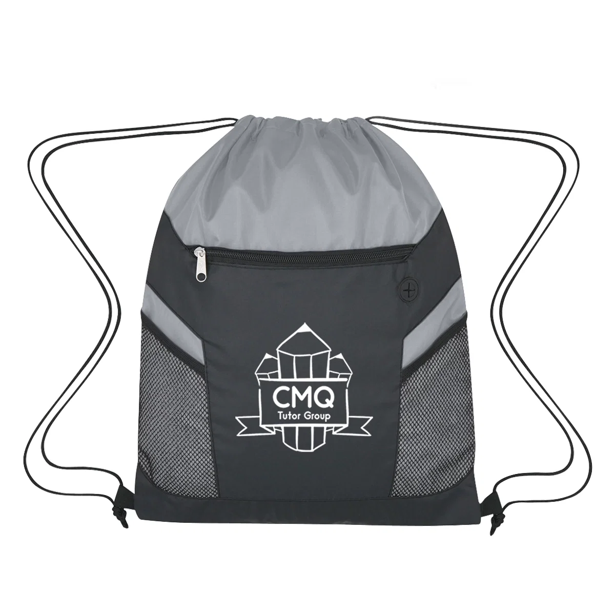 Eye-level shot of the drawstring bag ready for school events