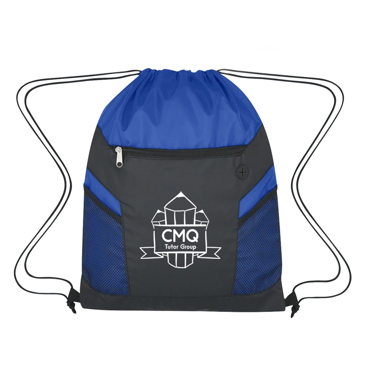 Same drawstring bag from a new angle with the black trim in view