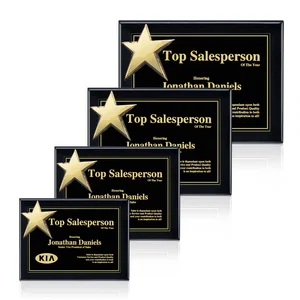 Rosewood Wall Plaque with Raised Cast Star Accent