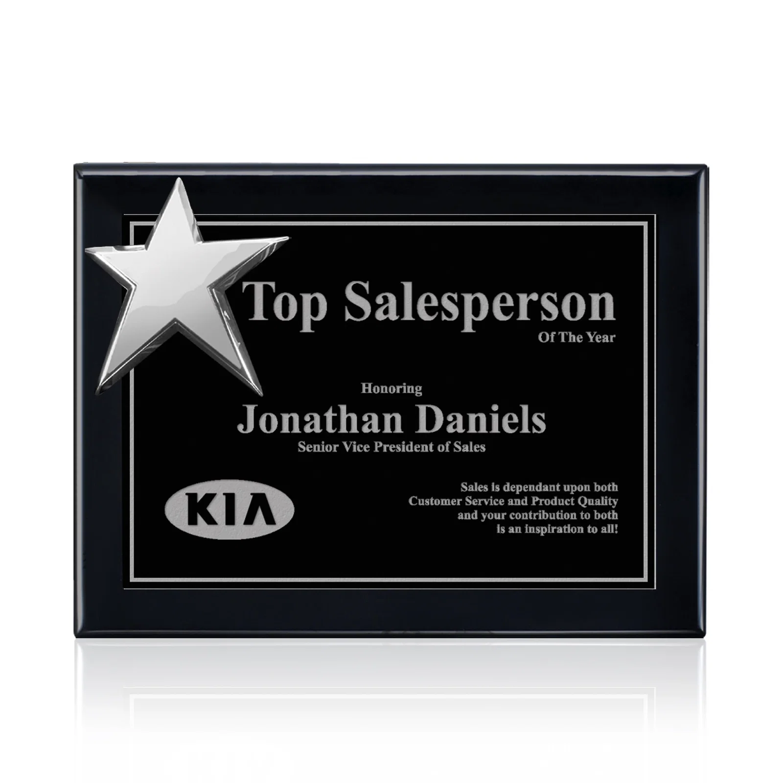 Custom Rosewood Wall Plaque with Raised Cast Star Accent for graduation ceremonies