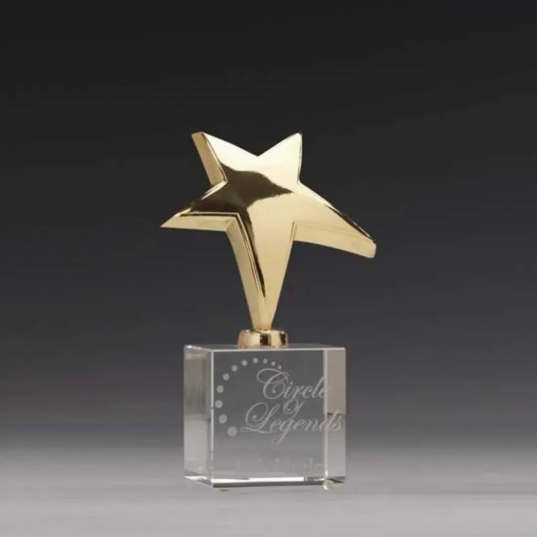 Branded Logo Star Award - Crystal Base for Corporate Recognition — view 2