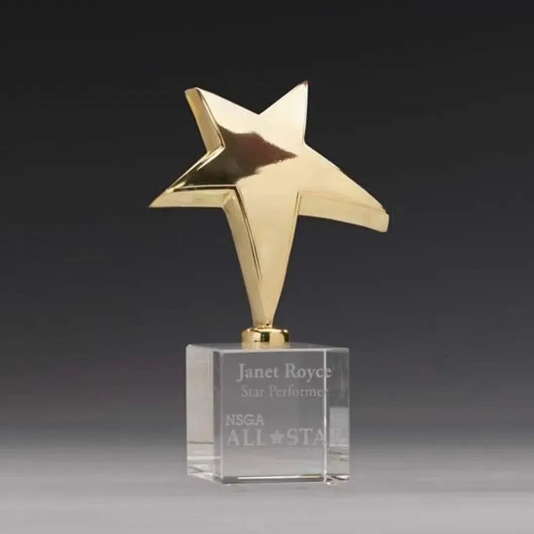 Branded Logo Star Award - Crystal Base for Corporate Recognition — view 3