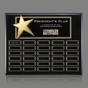 Piano Finish Star Plaque With Twenty Engraving Plates