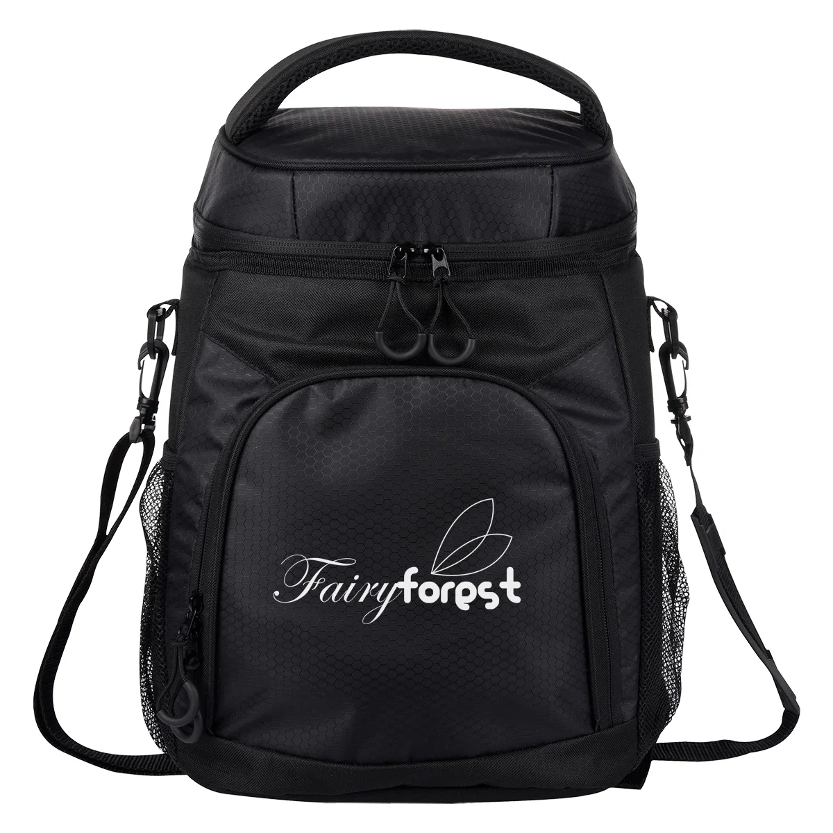 Insulated cooler backpack with shoulder straps for hands-free carrying