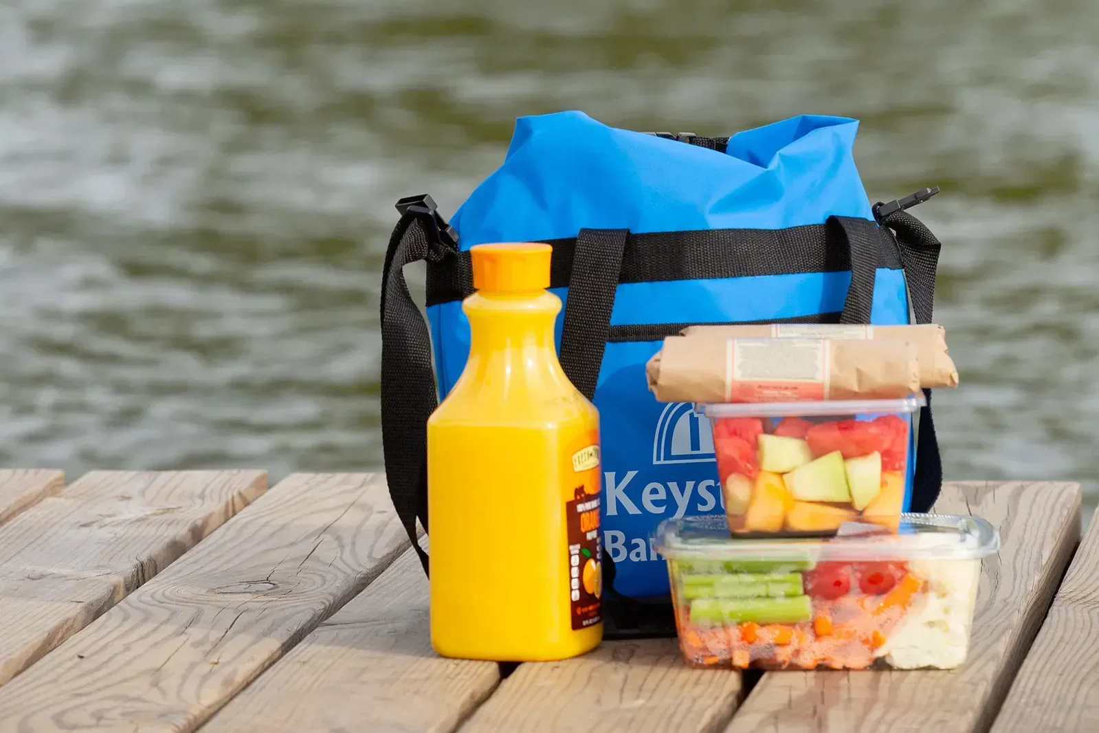 Promotional Riverdale waterproof cooler bag open showing lined interior