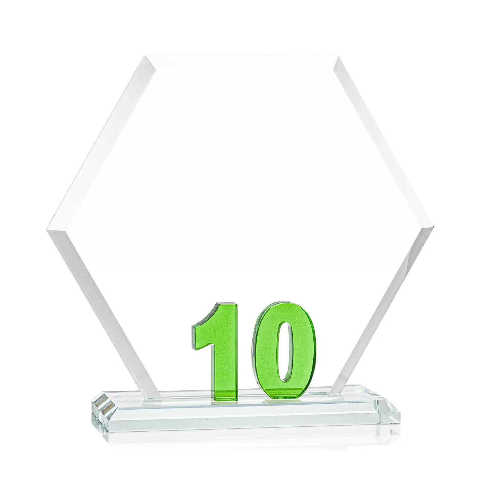 Promotional Starfire Crystal Hexagon 10-Year Anniversary Award, awards for donor appreciation