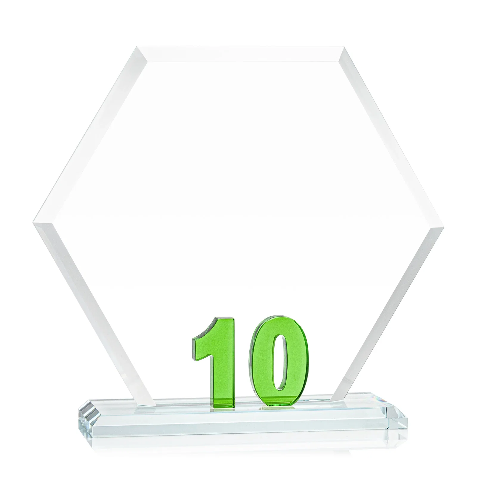Promotional Starfire Crystal Hexagon 10-Year Anniversary Award, awards for graduation ceremonies