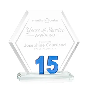 Starfire Crystal Hexagon 15-Year Anniversary Award