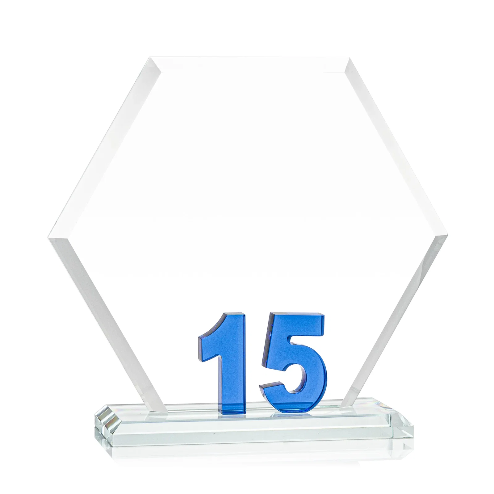Promotional Starfire Crystal Hexagon 15-Year Anniversary Award, awards for sales achievement awards