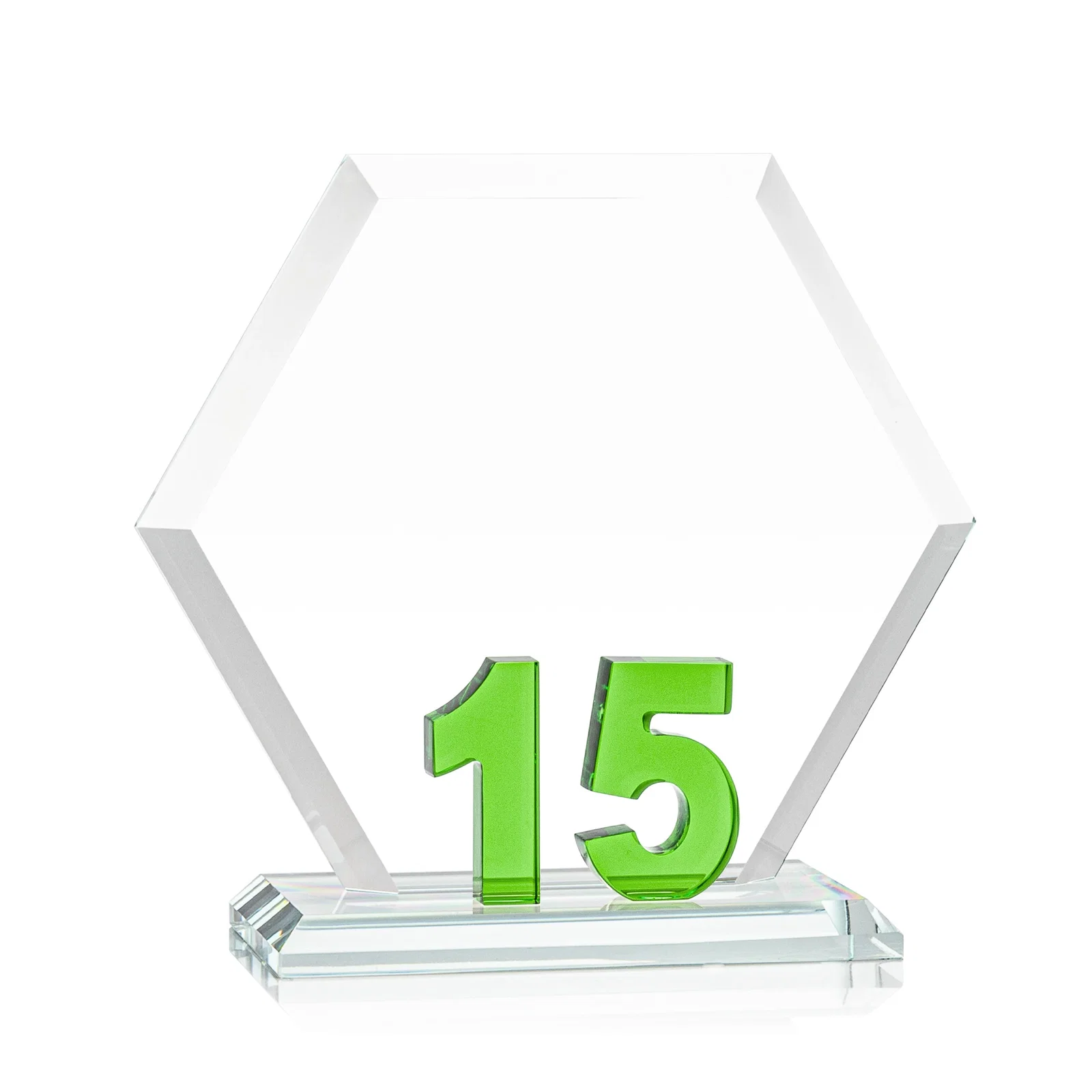 Promotional Starfire Crystal Hexagon 15-Year Anniversary Award, awards for team milestone celebrations