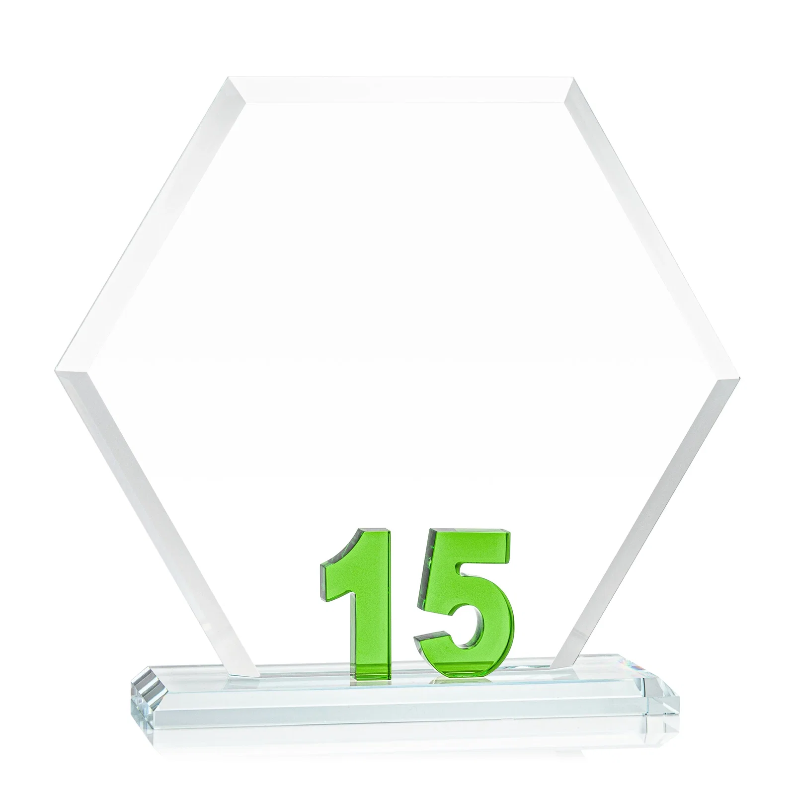 Promotional Starfire Crystal Hexagon 15-Year Anniversary Award, awards for graduation ceremonies