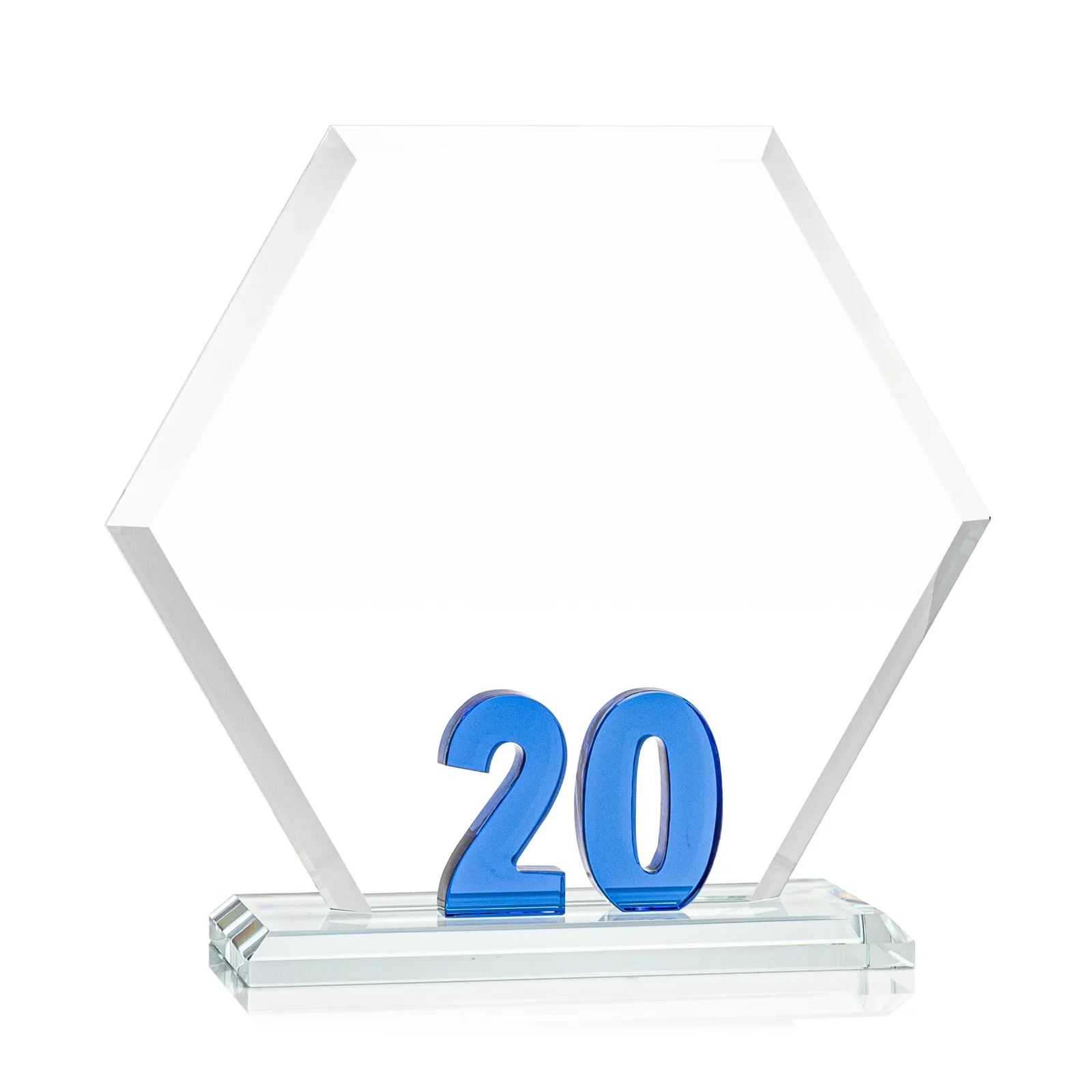 Promotional Starfire Crystal Hexagon 20-Year Anniversary Award, awards for sales achievement awards