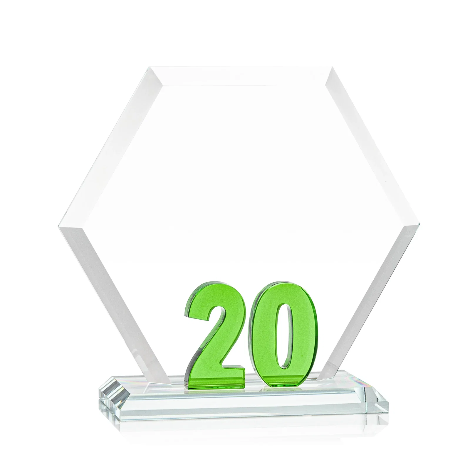 Promotional Starfire Crystal Hexagon 20-Year Anniversary Award, awards for team milestone celebrations