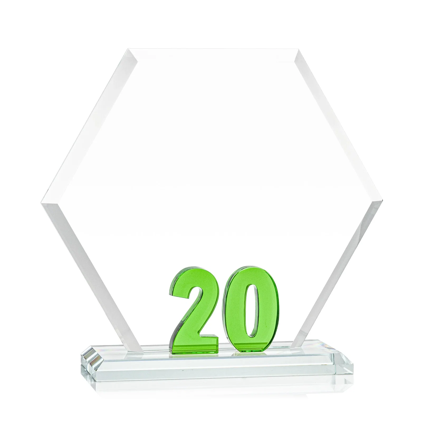 Promotional Starfire Crystal Hexagon 20-Year Anniversary Award, awards for donor appreciation