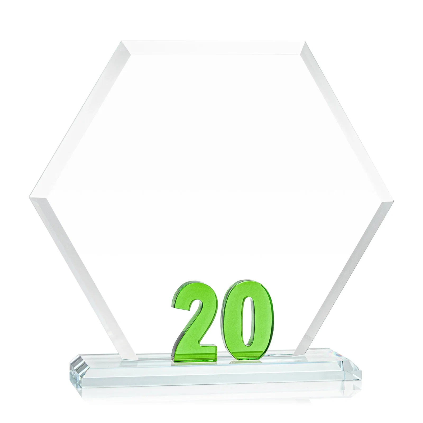 Promotional Starfire Crystal Hexagon 20-Year Anniversary Award, awards for graduation ceremonies