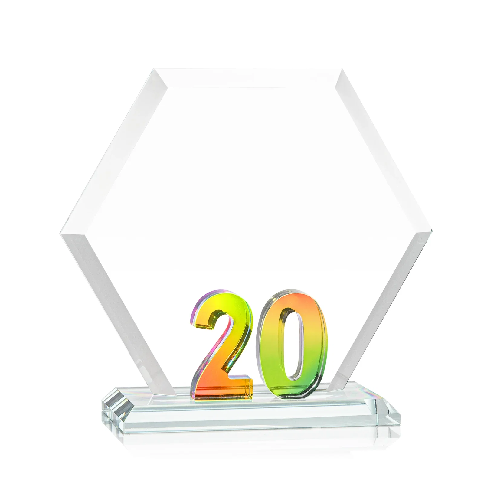 Promotional Starfire Crystal Hexagon 20-Year Anniversary Award, awards for safety achievement programs