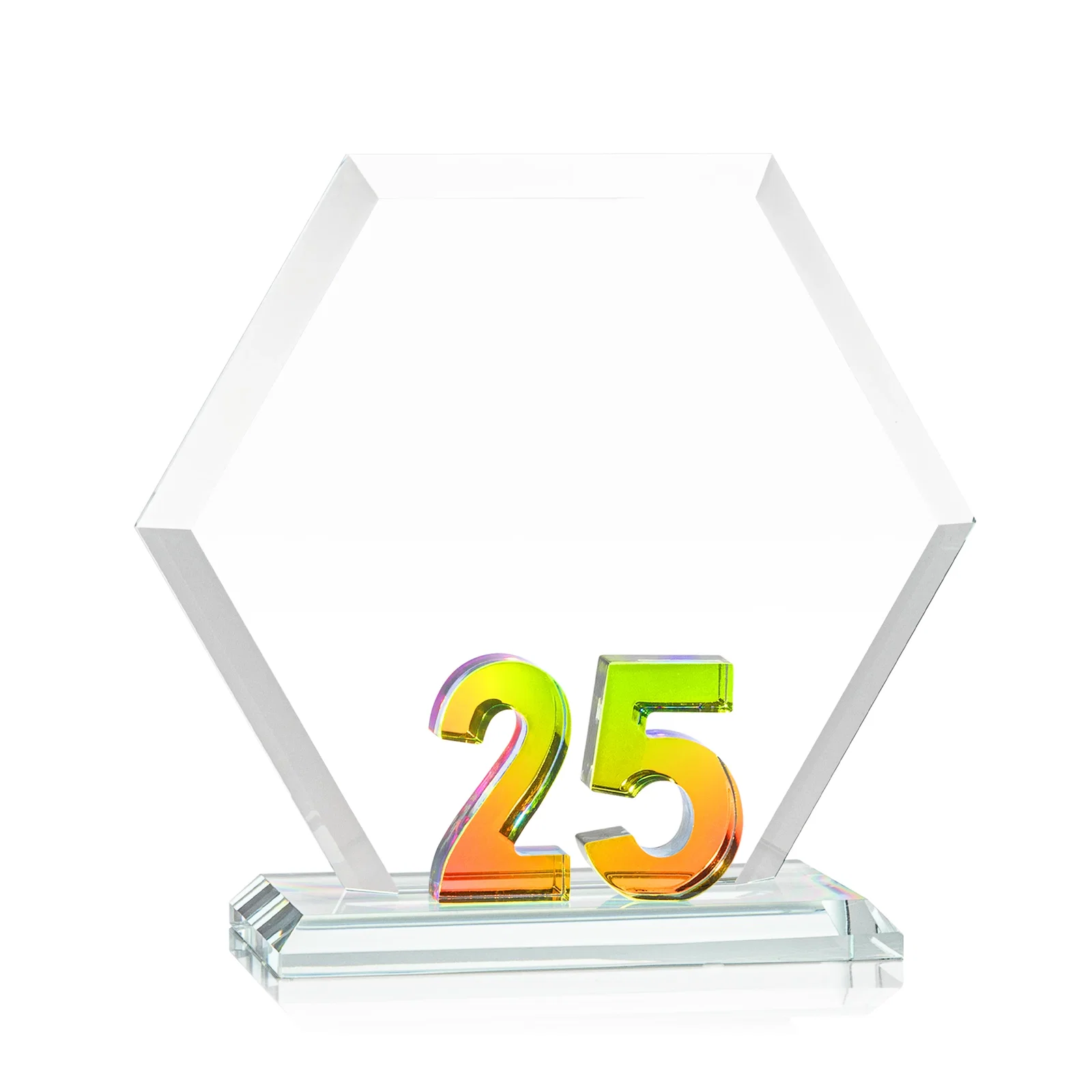 Promotional Starfire Crystal Hexagon 25-Year Anniversary Award, awards for safety achievement programs