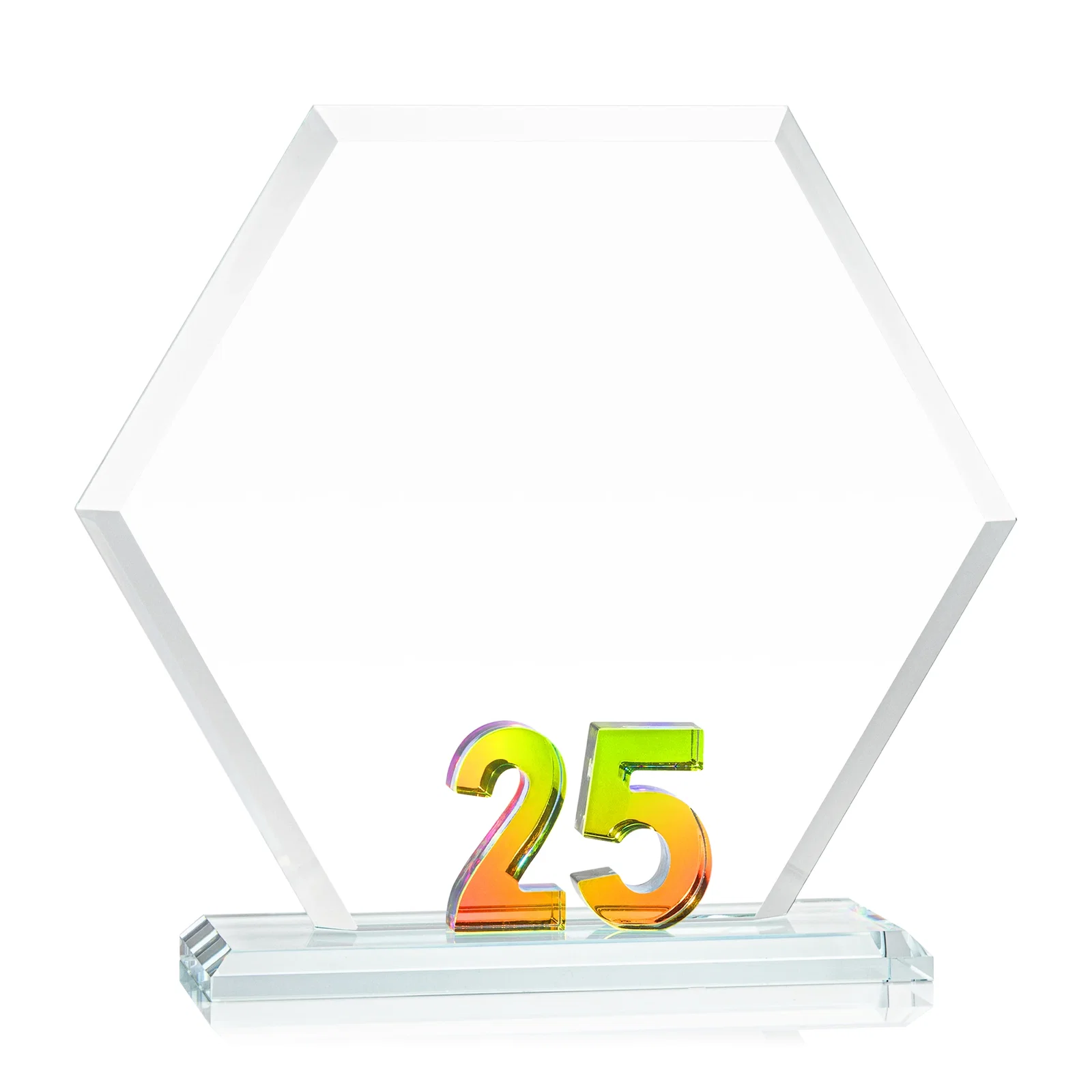 Promotional Starfire Crystal Hexagon 25-Year Anniversary Award, awards for dealer and partner awards