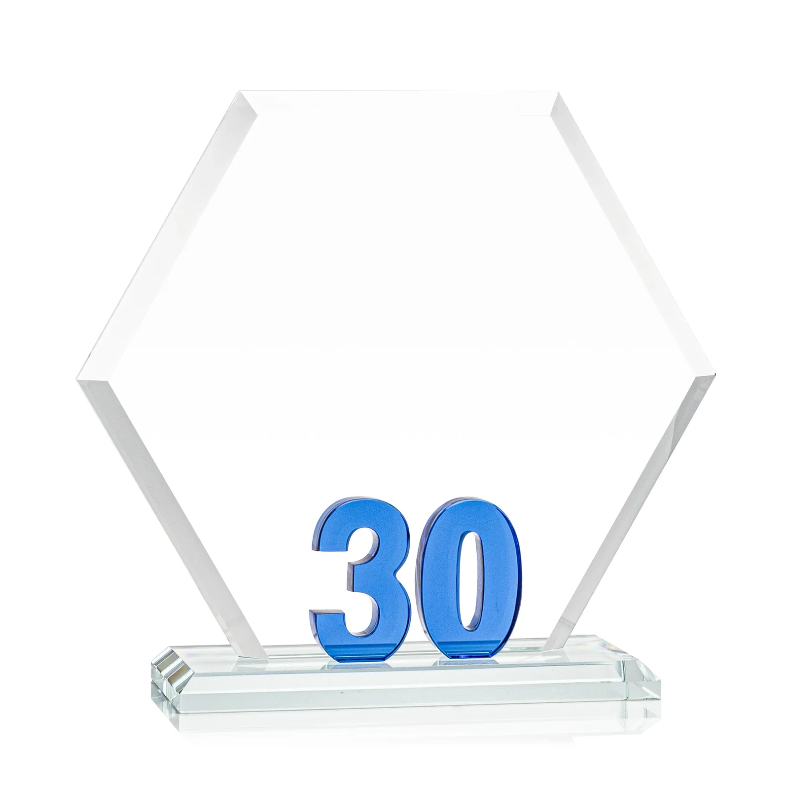 Promotional Starfire Crystal Hexagon 30-Year Anniversary Award, awards for sales achievement awards