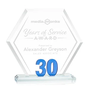 Starfire Crystal Hexagon 30-Year Anniversary Award