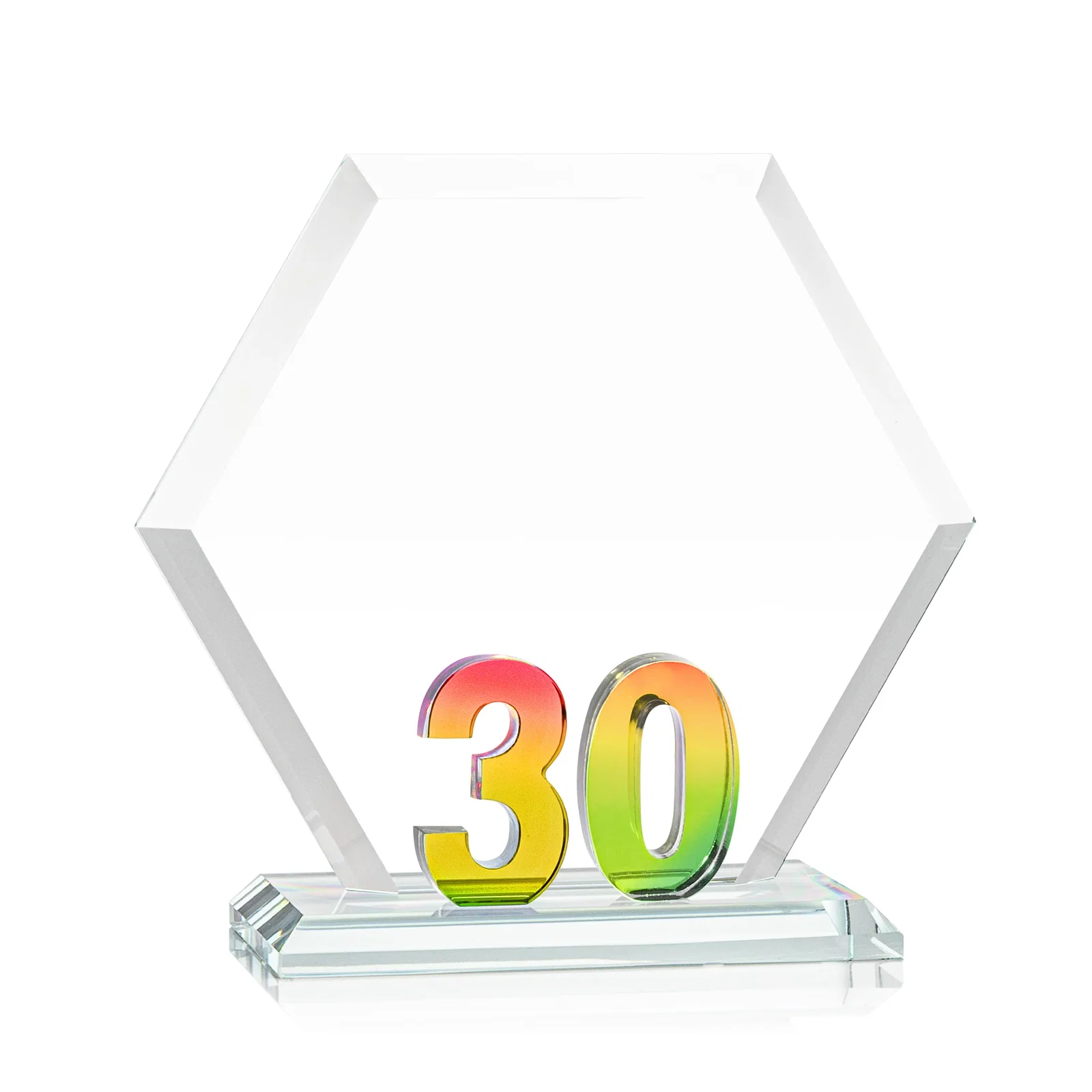 Promotional Starfire Crystal Hexagon 30-Year Anniversary Award, awards for safety achievement programs
