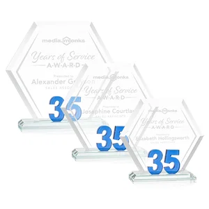 Starfire Crystal Hexagon 35-Year Anniversary Award