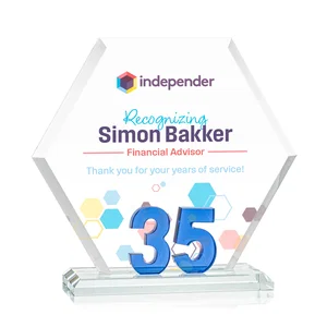 Starfire Crystal Hexagon 35-Year Anniversary Award