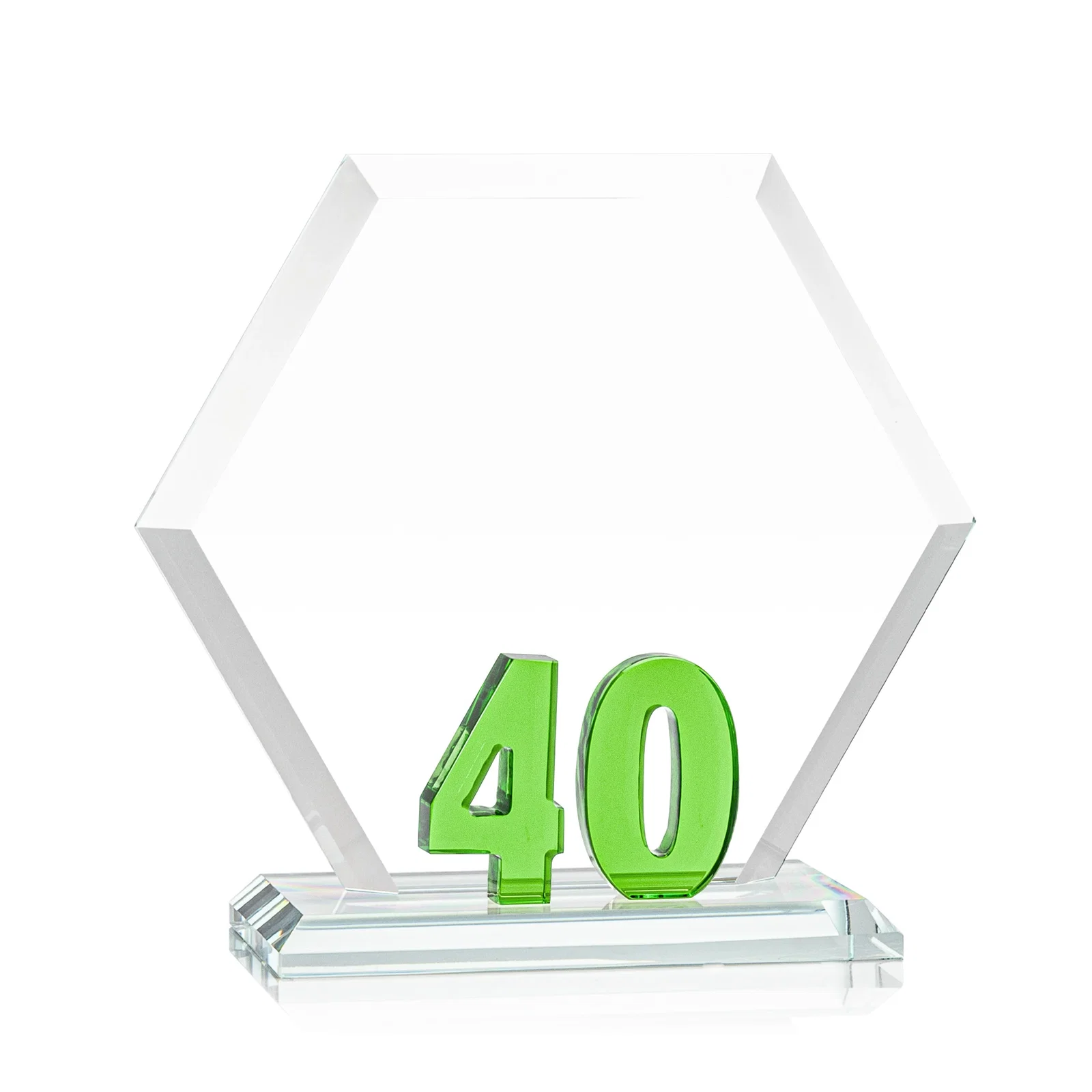 Promotional Starfire Crystal Hexagon 40-Year Anniversary Award, awards for team milestone celebrations