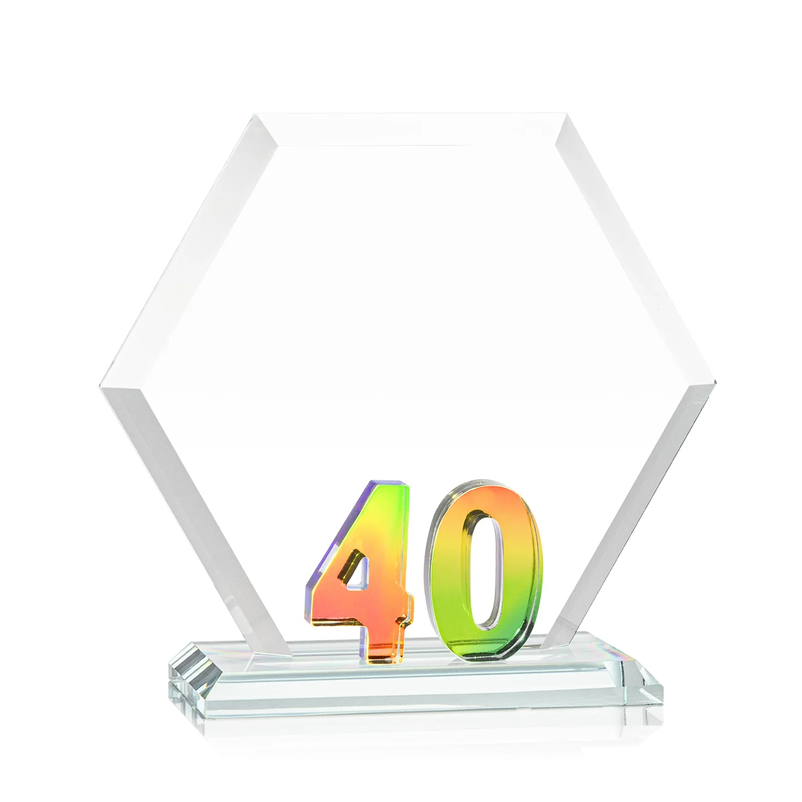 Promotional Starfire Crystal Hexagon 40-Year Anniversary Award, awards for safety achievement programs