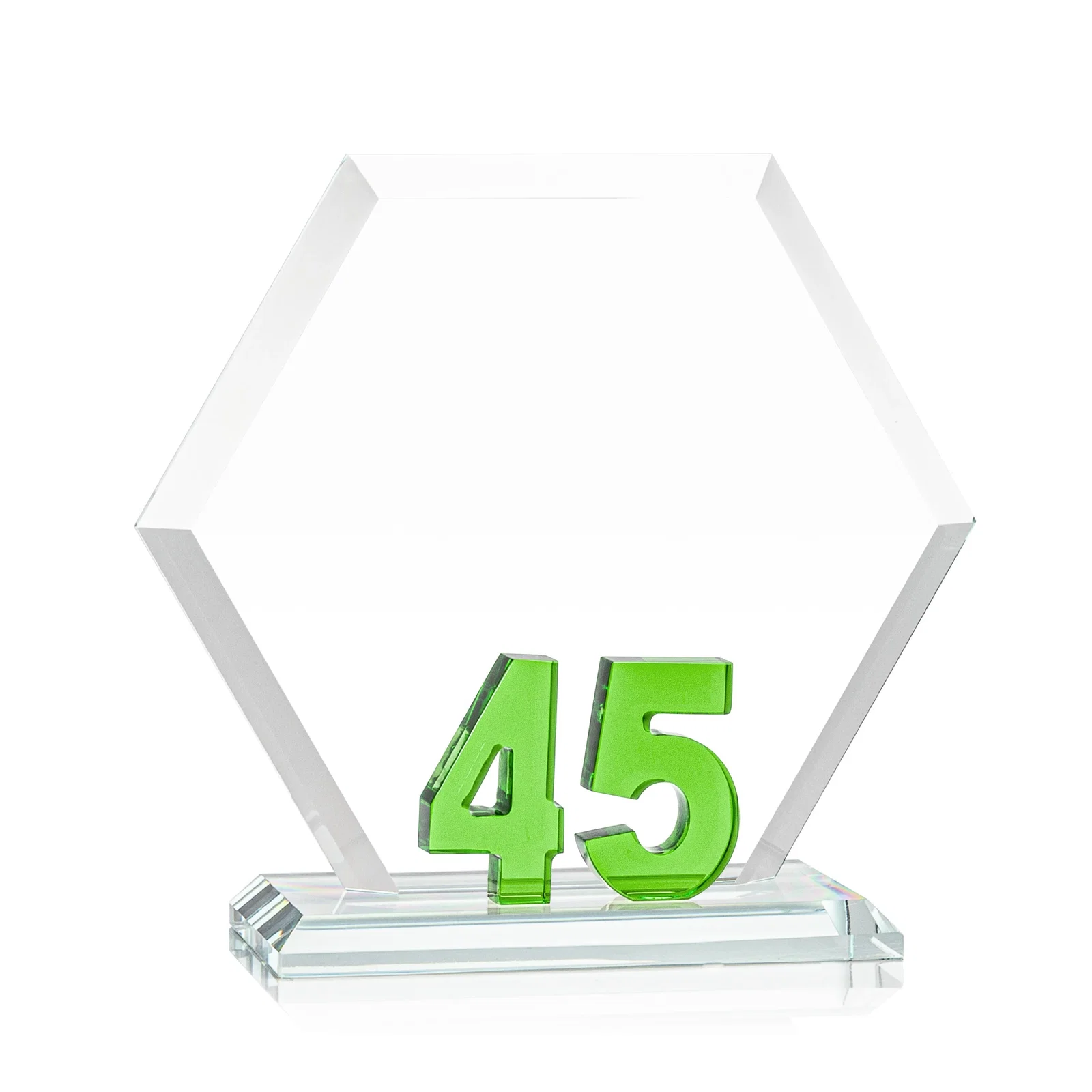 Promotional Starfire Crystal Hexagon 45-Year Anniversary Award, awards for team milestone celebrations