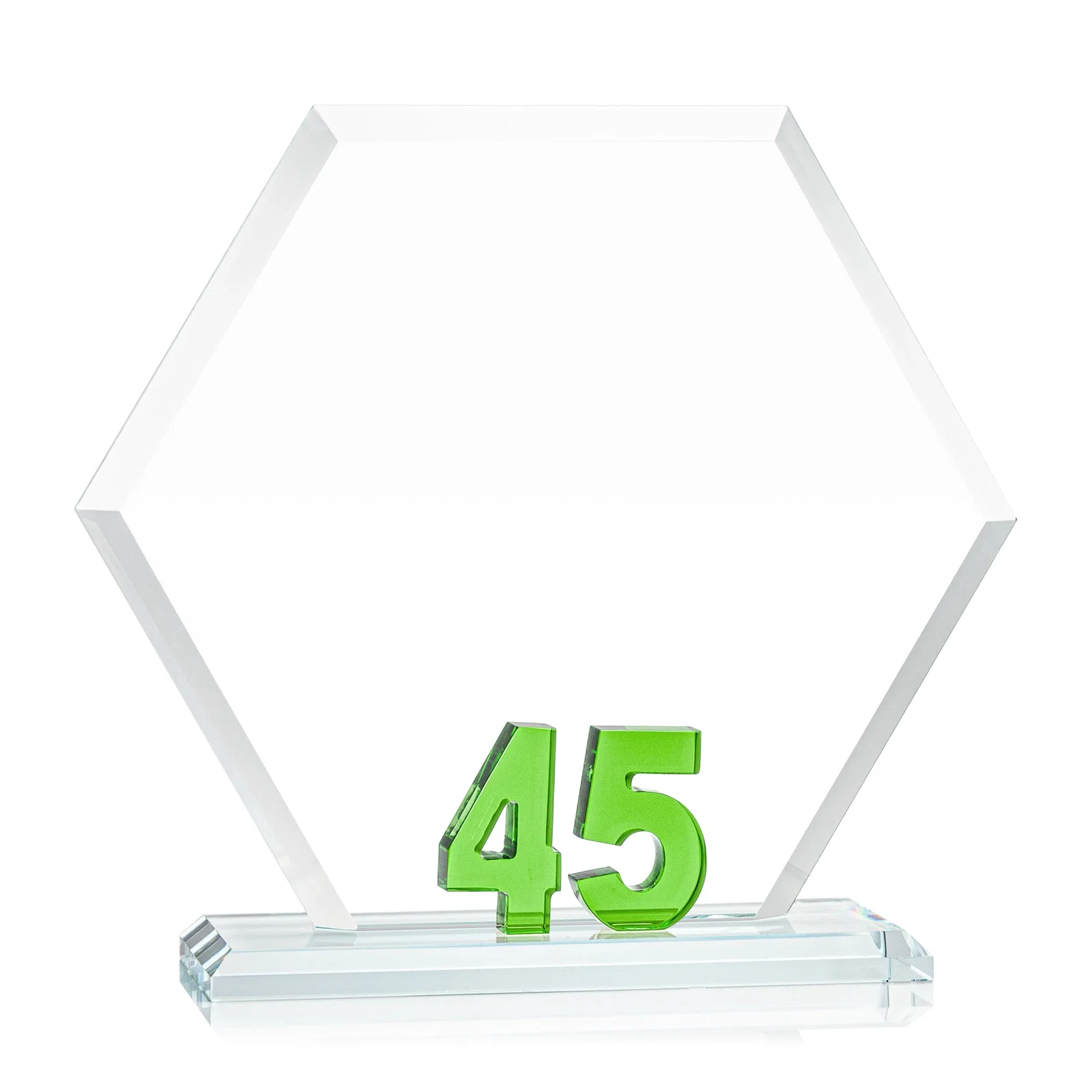 Promotional Starfire Crystal Hexagon 45-Year Anniversary Award, awards for graduation ceremonies