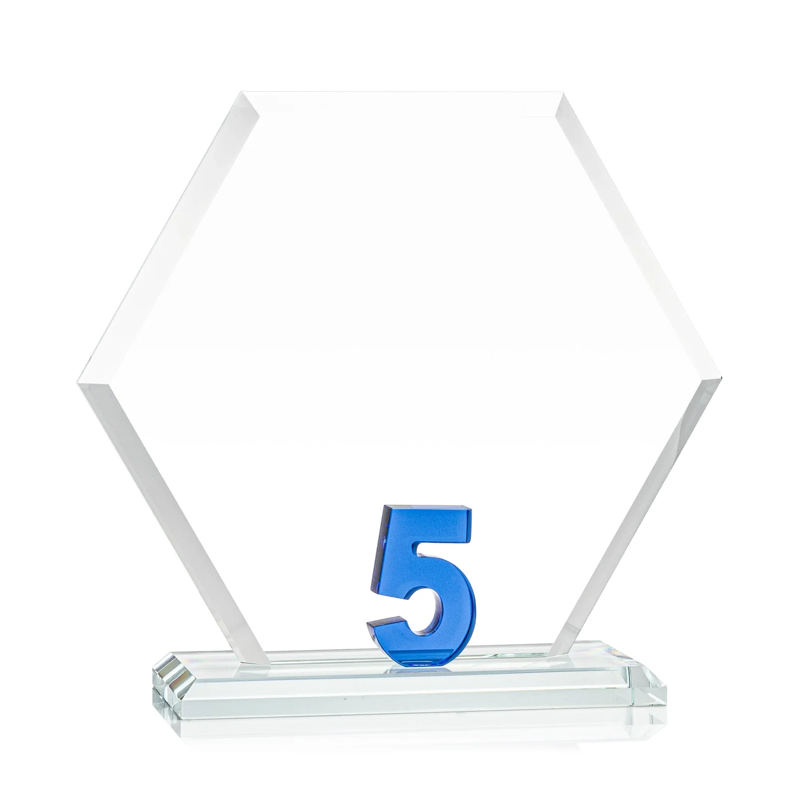 Promotional Starfire Crystal Hexagon 5-Year Anniversary Award, awards for retirement presentations