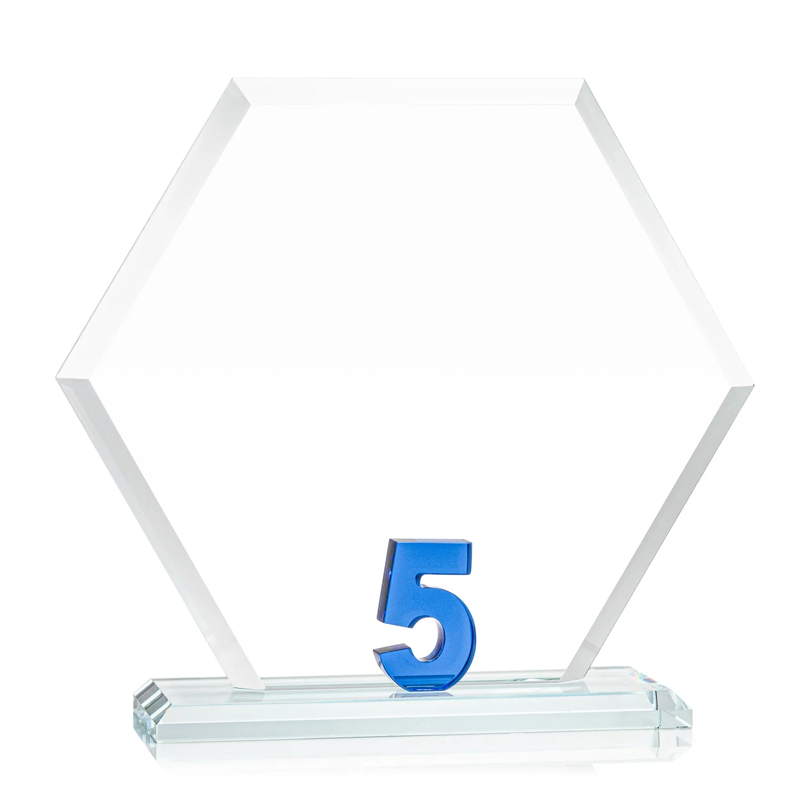 Promotional Starfire Crystal Hexagon 5-Year Anniversary Award, awards for team milestone celebrations