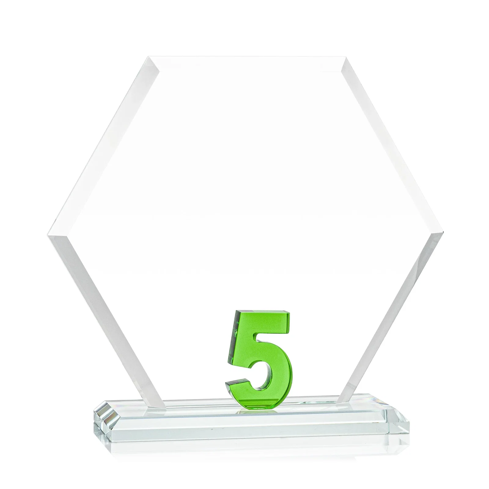 Promotional Starfire Crystal Hexagon 5-Year Anniversary Award, awards for donor appreciation