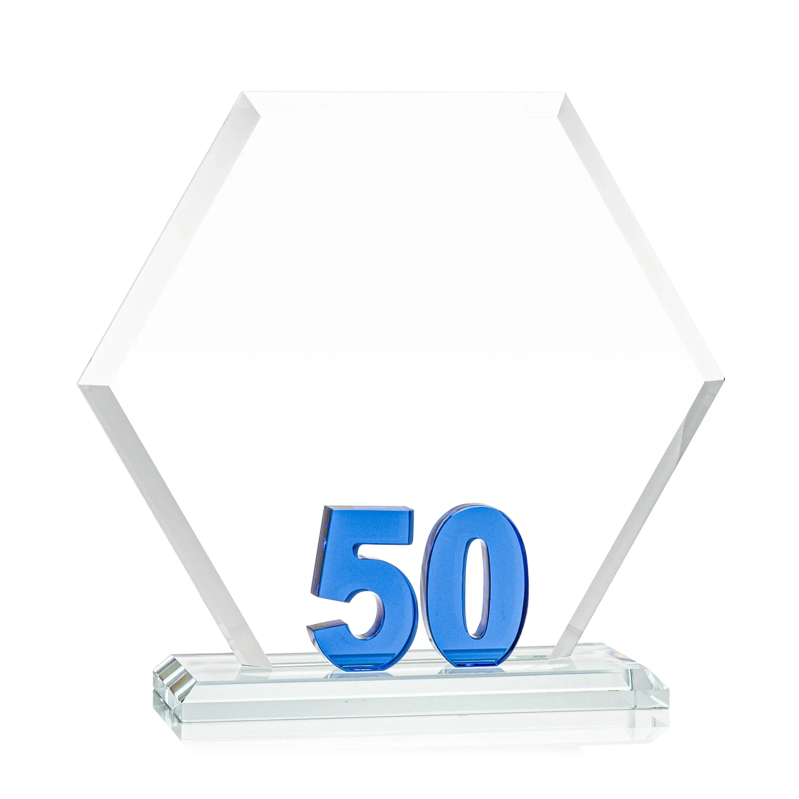 Promotional Starfire Crystal Hexagon 50-Year Anniversary Award, awards for sales achievement awards