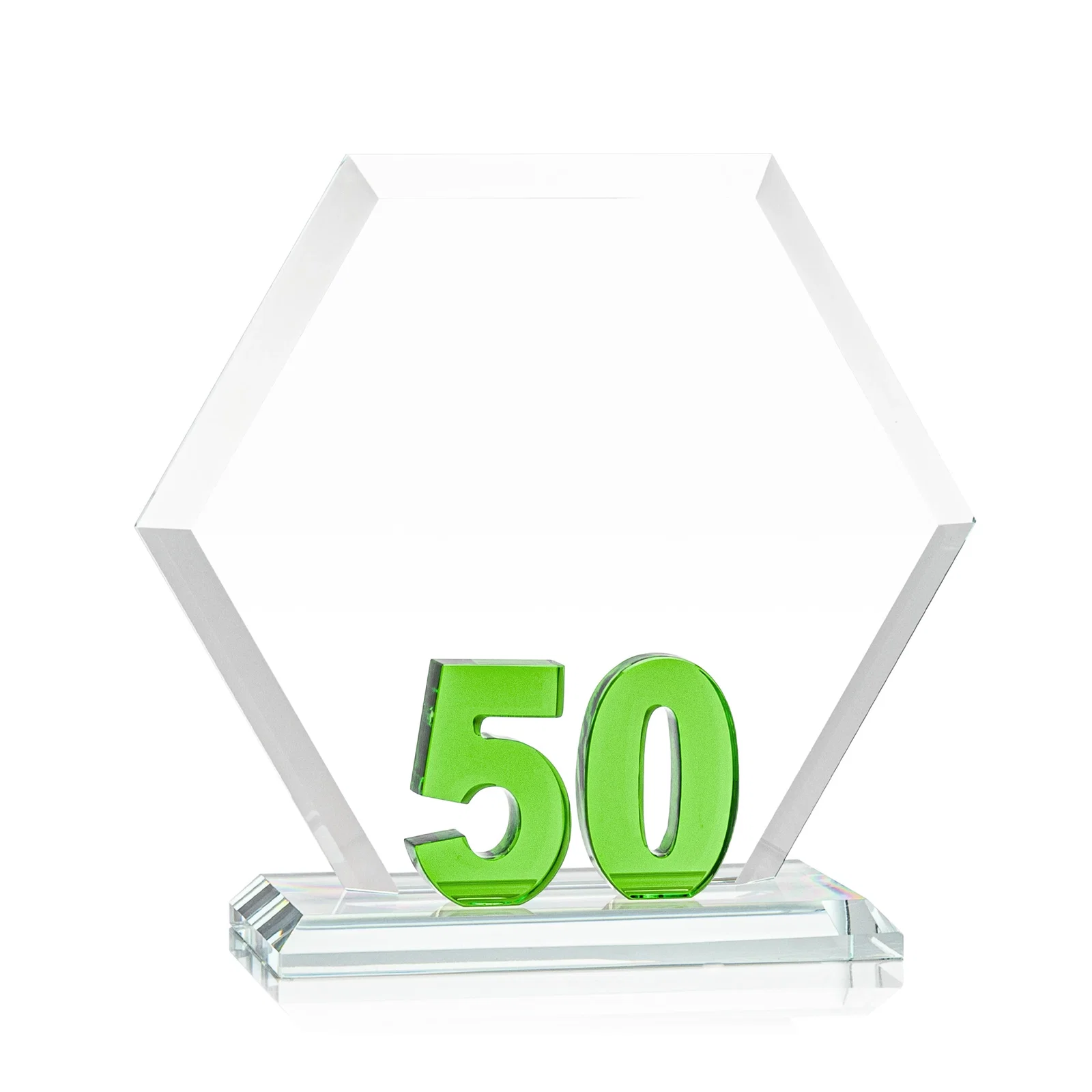 Promotional Starfire Crystal Hexagon 50-Year Anniversary Award, awards for team milestone celebrations