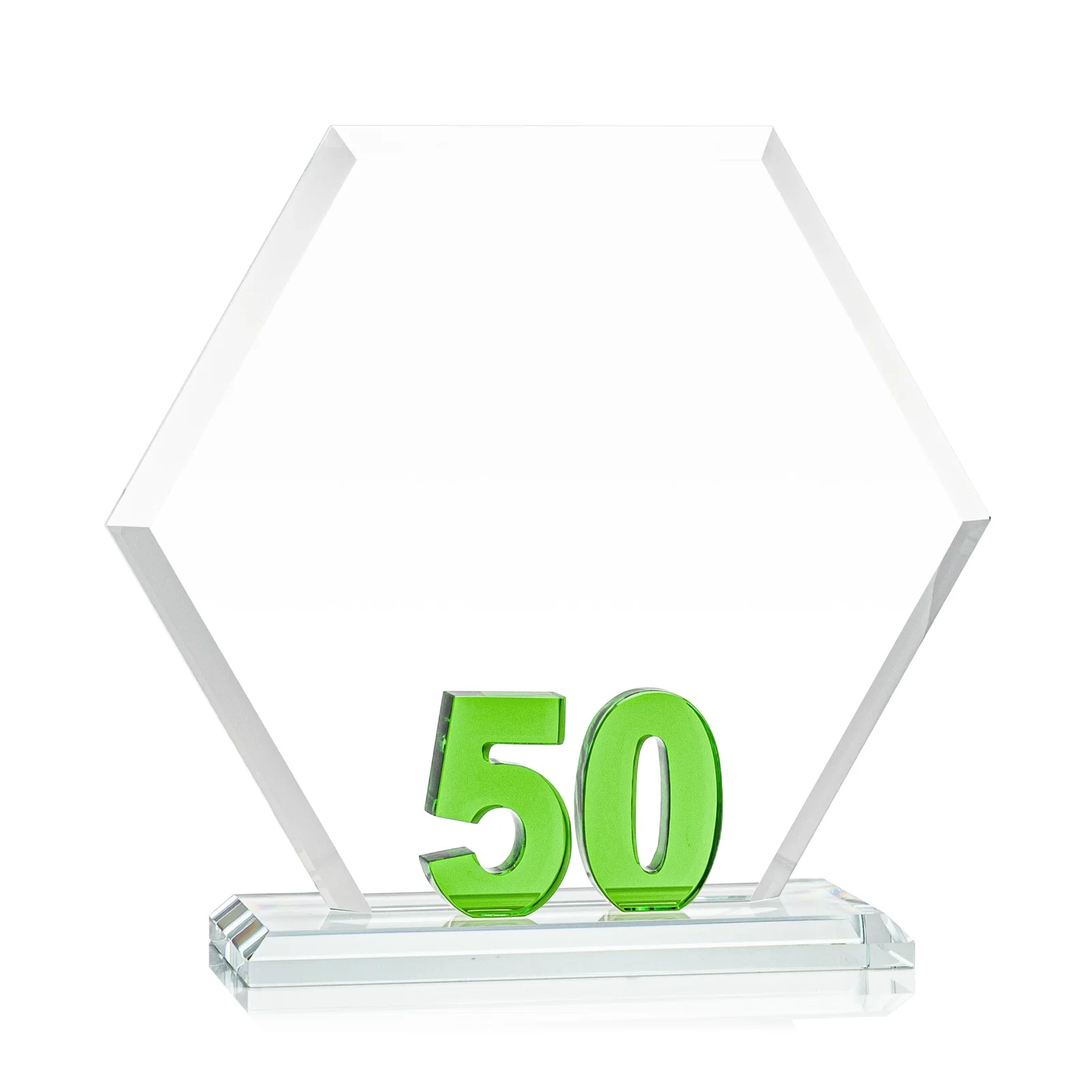 Promotional Starfire Crystal Hexagon 50-Year Anniversary Award, awards for donor appreciation