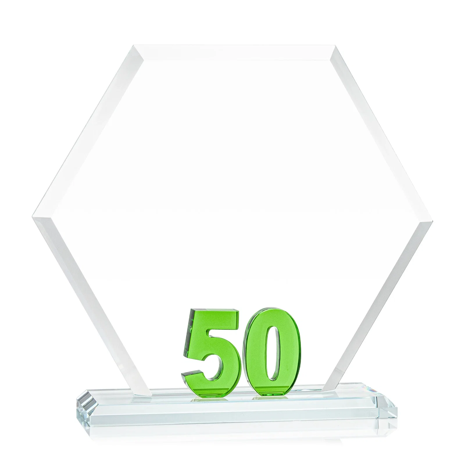 Promotional Starfire Crystal Hexagon 50-Year Anniversary Award, awards for graduation ceremonies