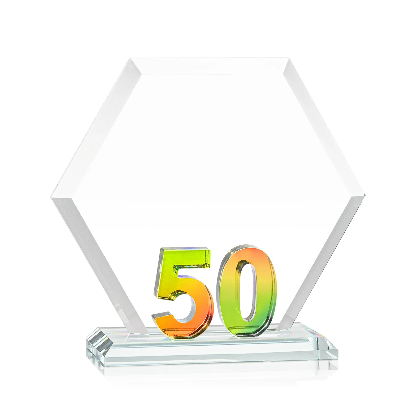 Promotional Starfire Crystal Hexagon 50-Year Anniversary Award, awards for safety achievement programs