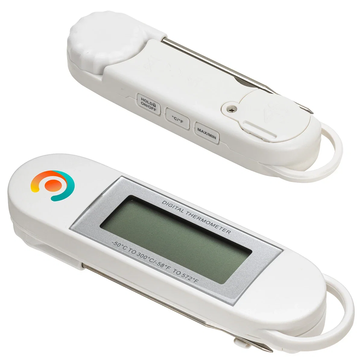 Roadhouse Cooking & BBQ Digital Thermometer in use, checking meat temperature on the grill