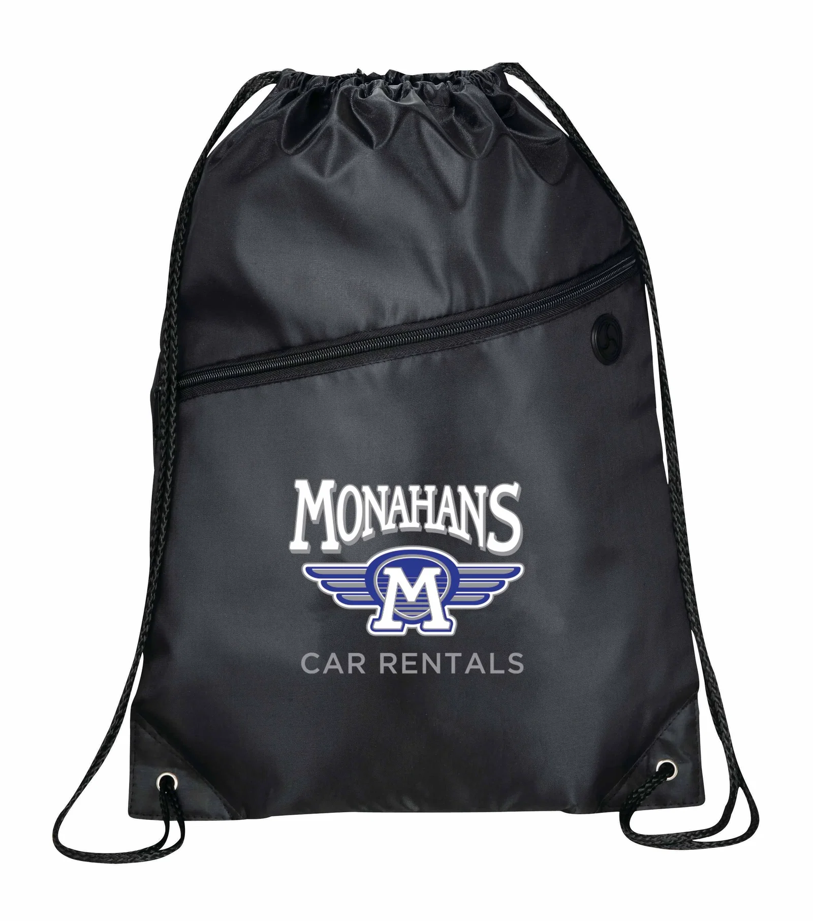 Robin Drawstring Polyester Bag with Front Zipper Pocket — view 32