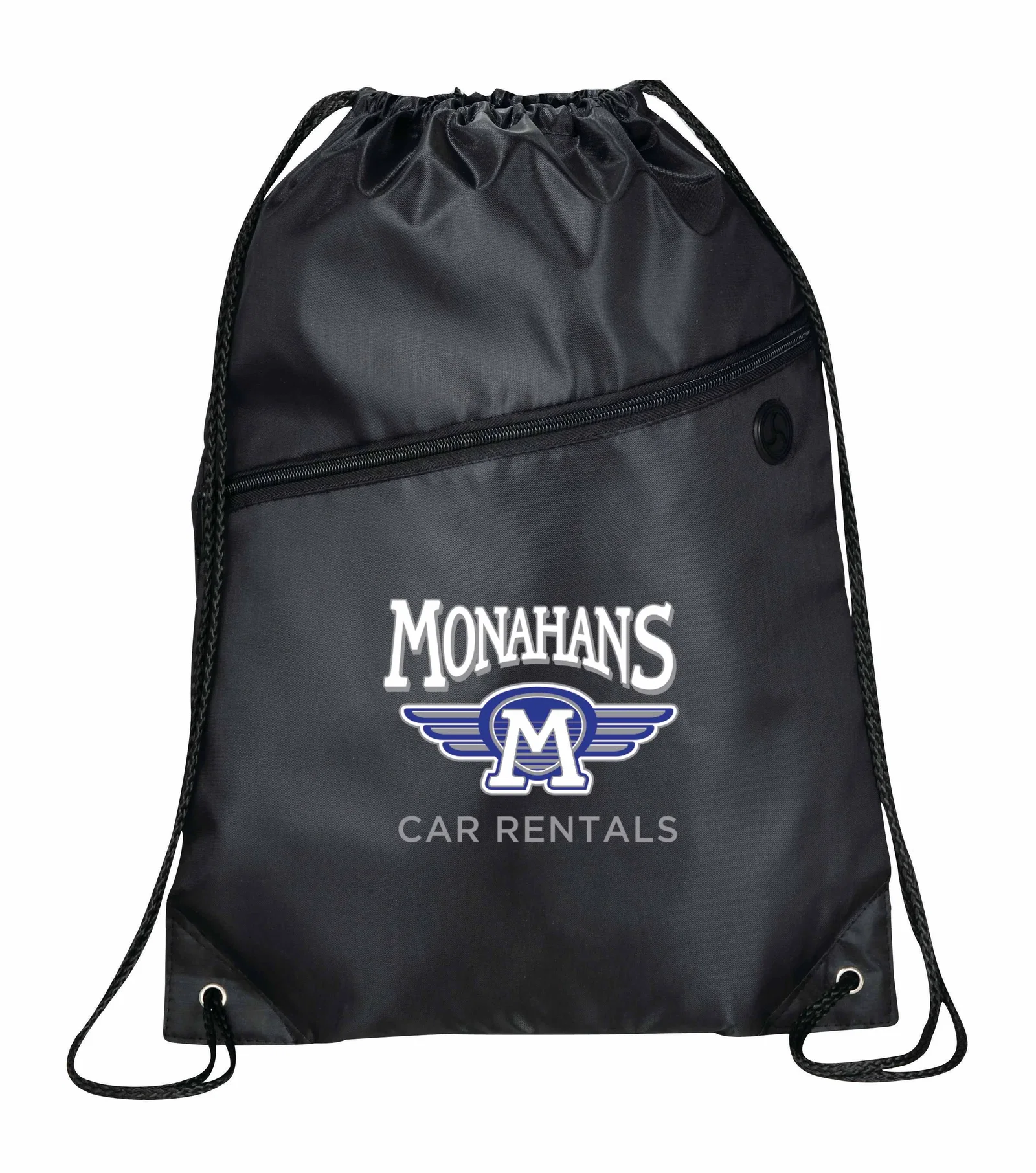 Robin Drawstring Polyester Bag with Front Zipper Pocket — view 34
