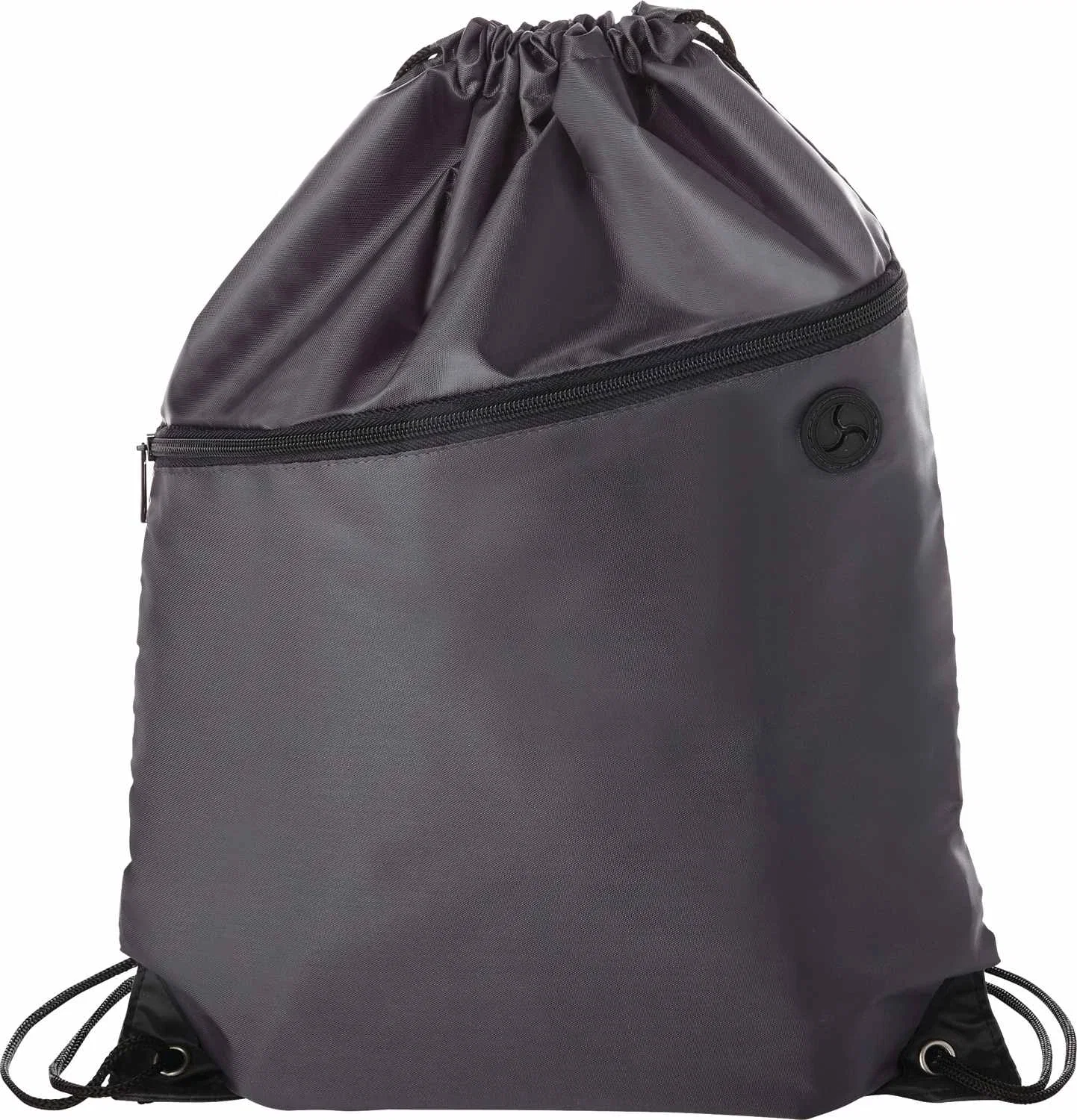 Robin Drawstring Polyester Bag with Front Zipper Pocket — view 37