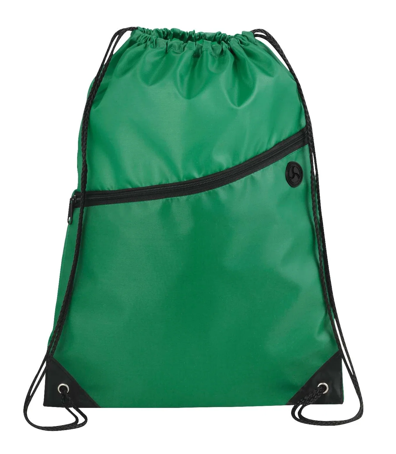 Robin Drawstring Polyester Bag with Front Zipper Pocket — view 43